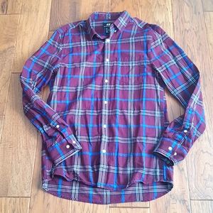 H&M Men's Button Down Check Plaid 100% Cotton Regular Fit Shirt Size S